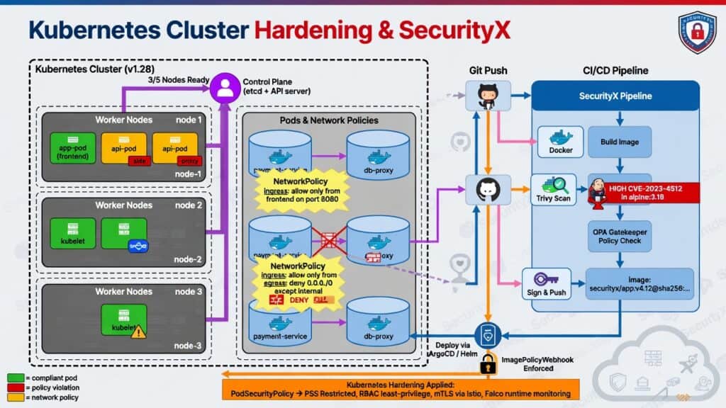 cloud security SecurityX container orchestration Kubernetes hardening