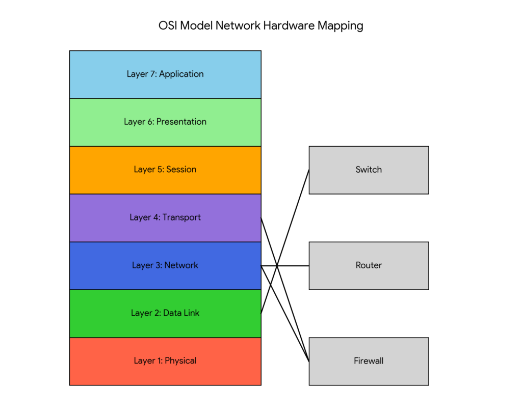 OSI Model Network Hardware Mapping